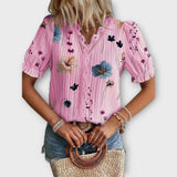 Blusa de Moda con Escote en V