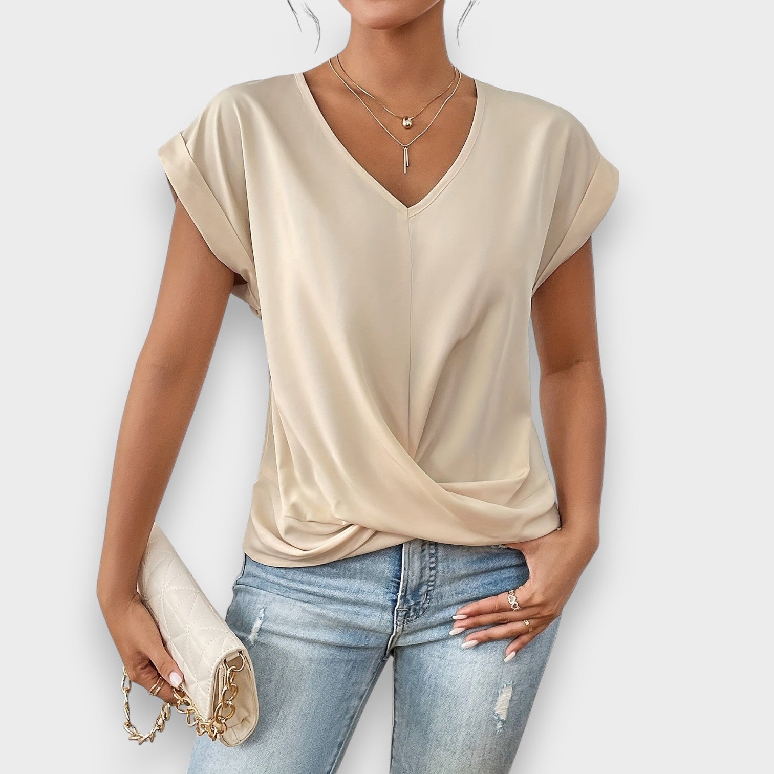 Blusa con escote en V