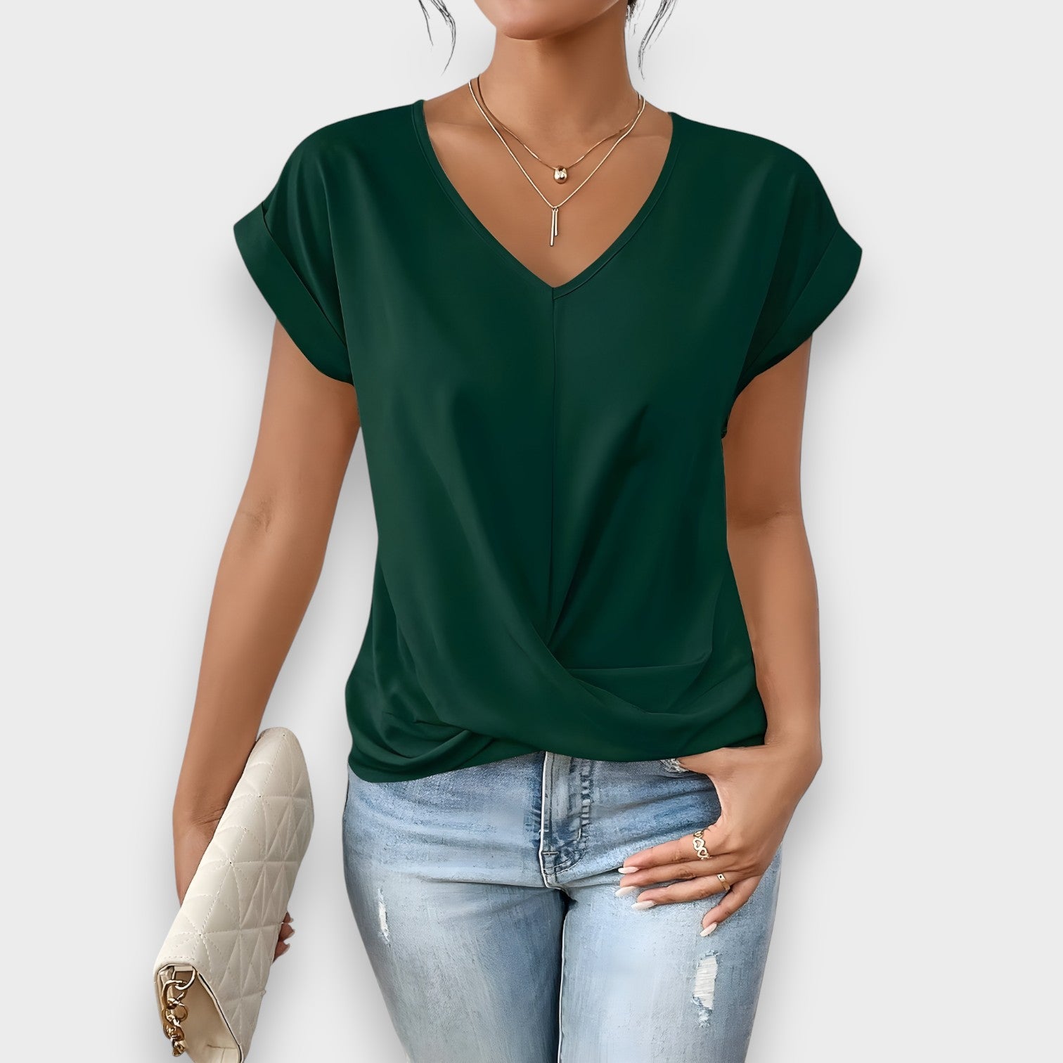 Blusa con escote en V