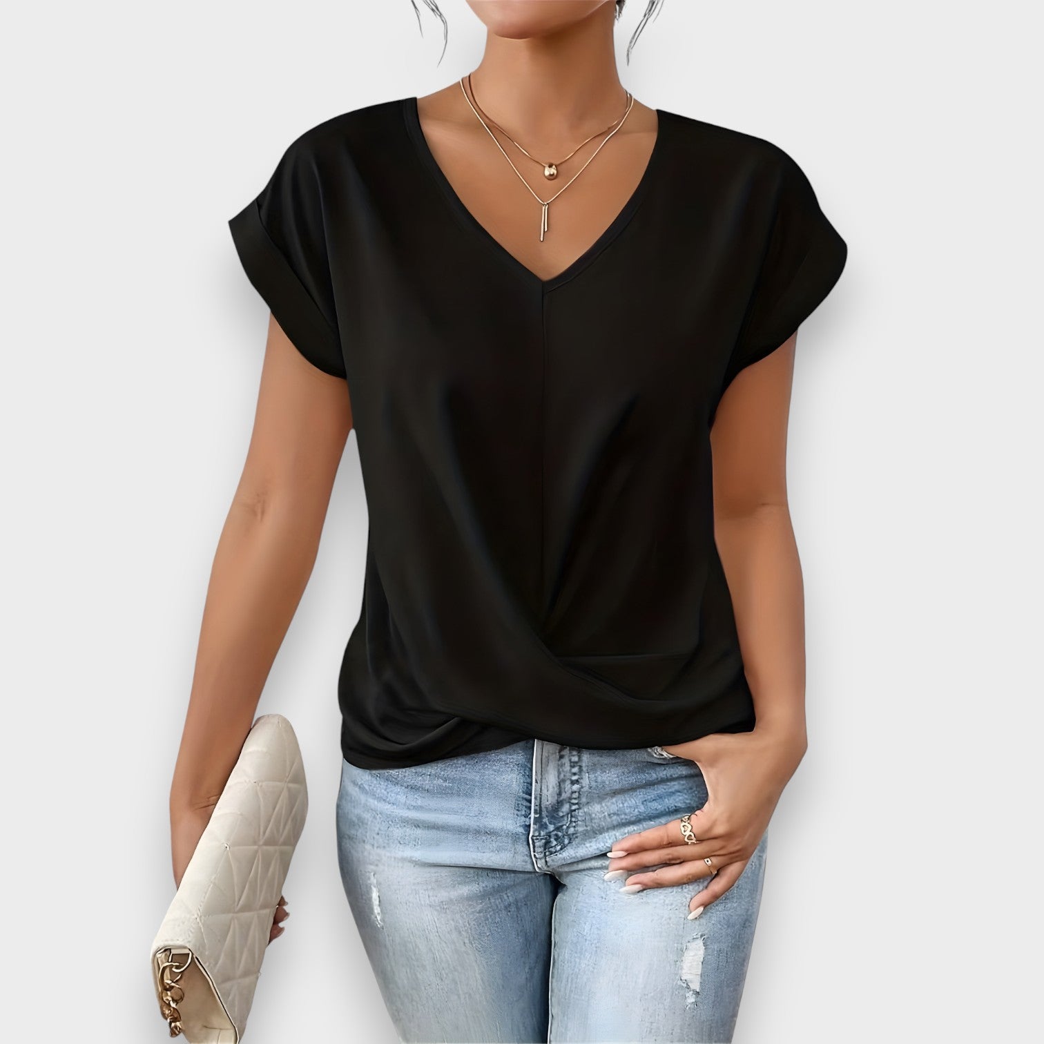 Blusa con escote en V