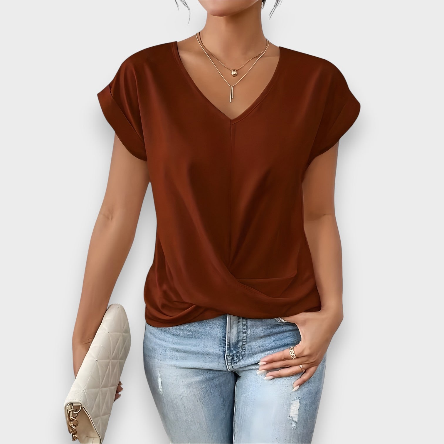 Blusa con escote en V