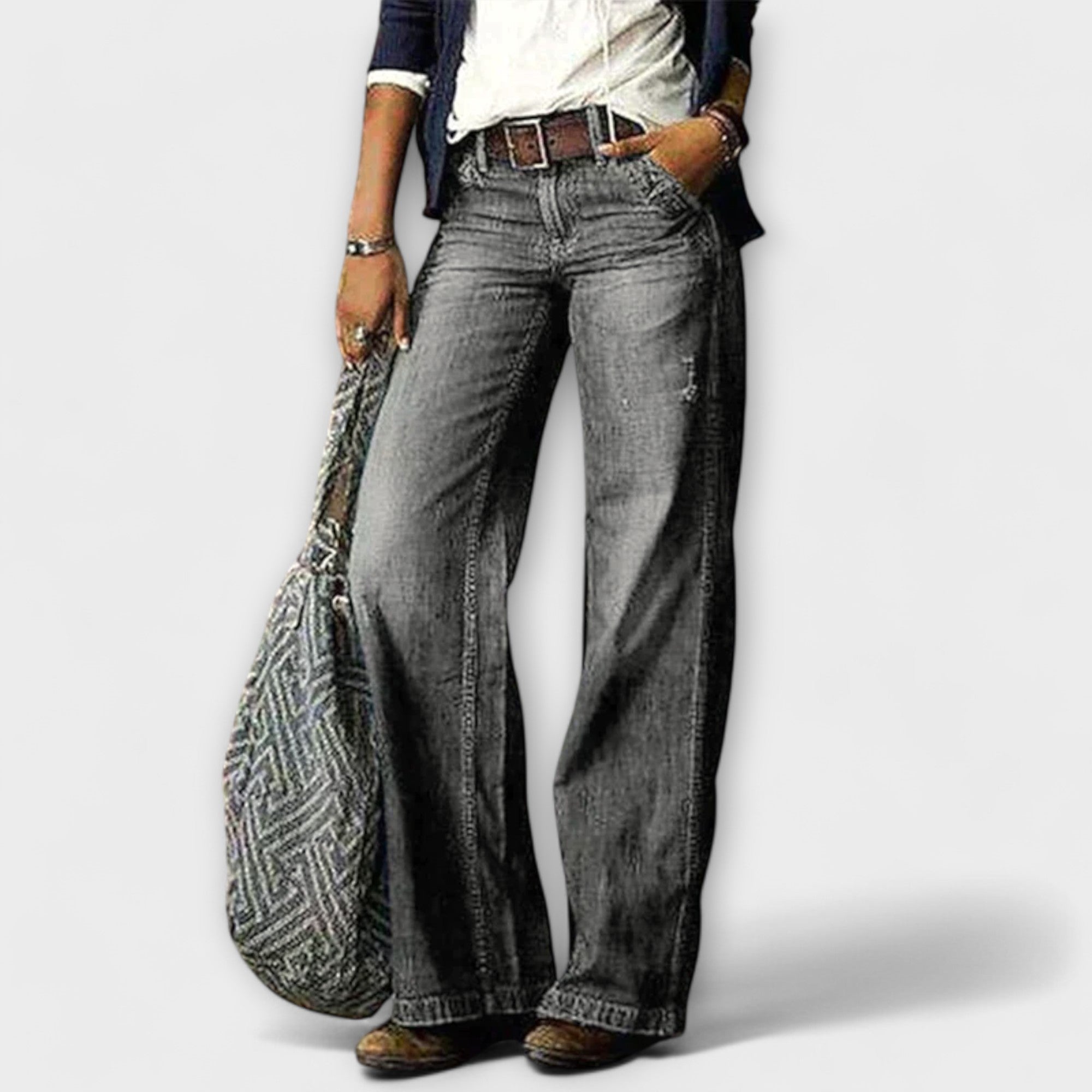 Pantalón de mezclilla de pierna ancha