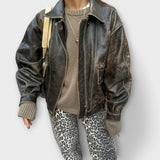 Jeans vintage con estampado de leopardo