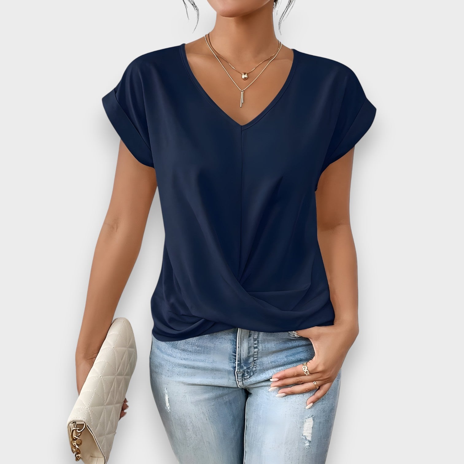 Blusa con escote en V