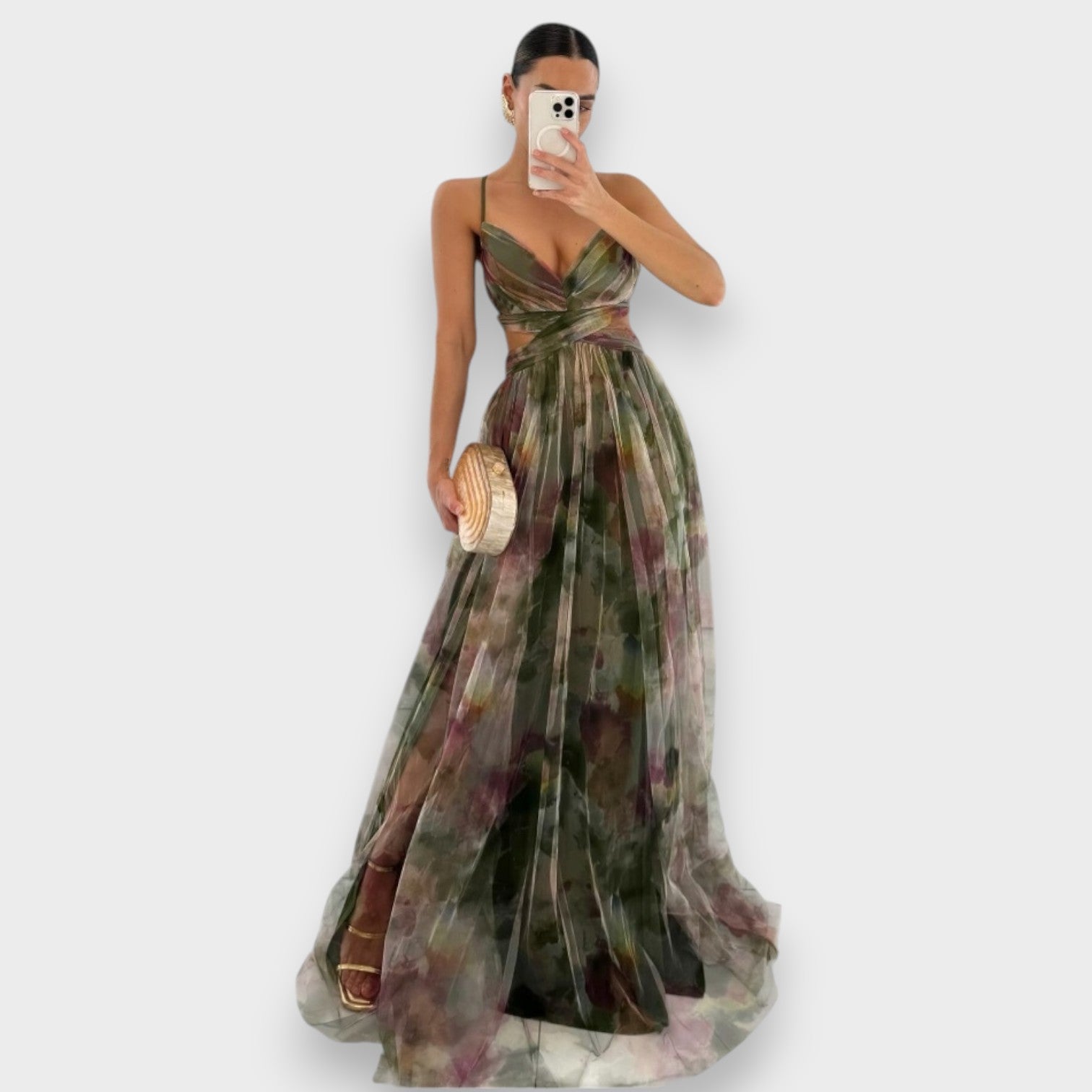 Vestido maxi con flores