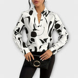 Blusa Elegante de Manga Larga con Escote en V