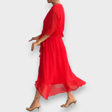 Vestido de gasa con escote en V